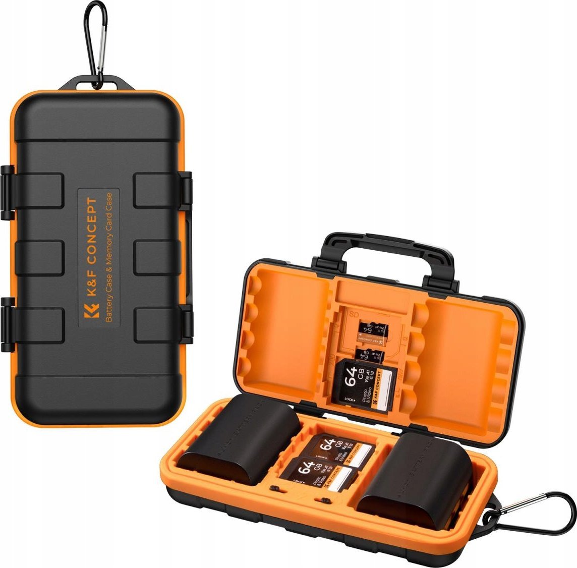 Kuti mbrojtëse K&amp;F Concept, për bateri dhe kartela memorie, e zezë