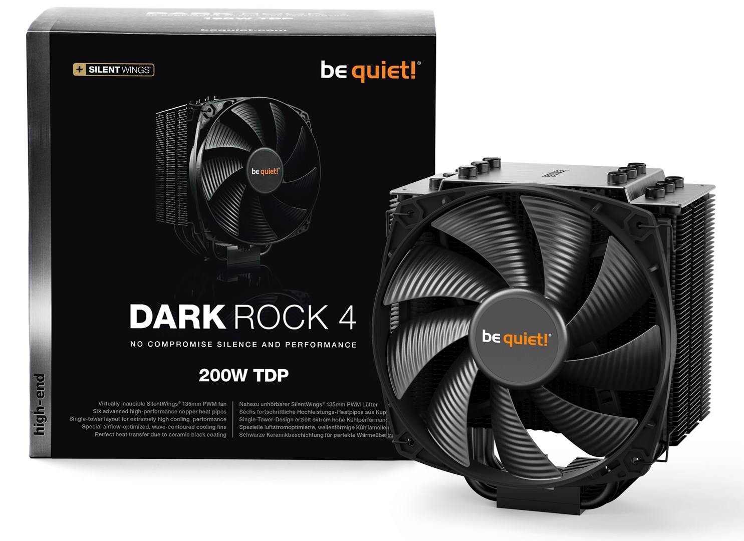 Ftohës CPU Be Quiet! Dark Rock 4, 200W TDP, i zi