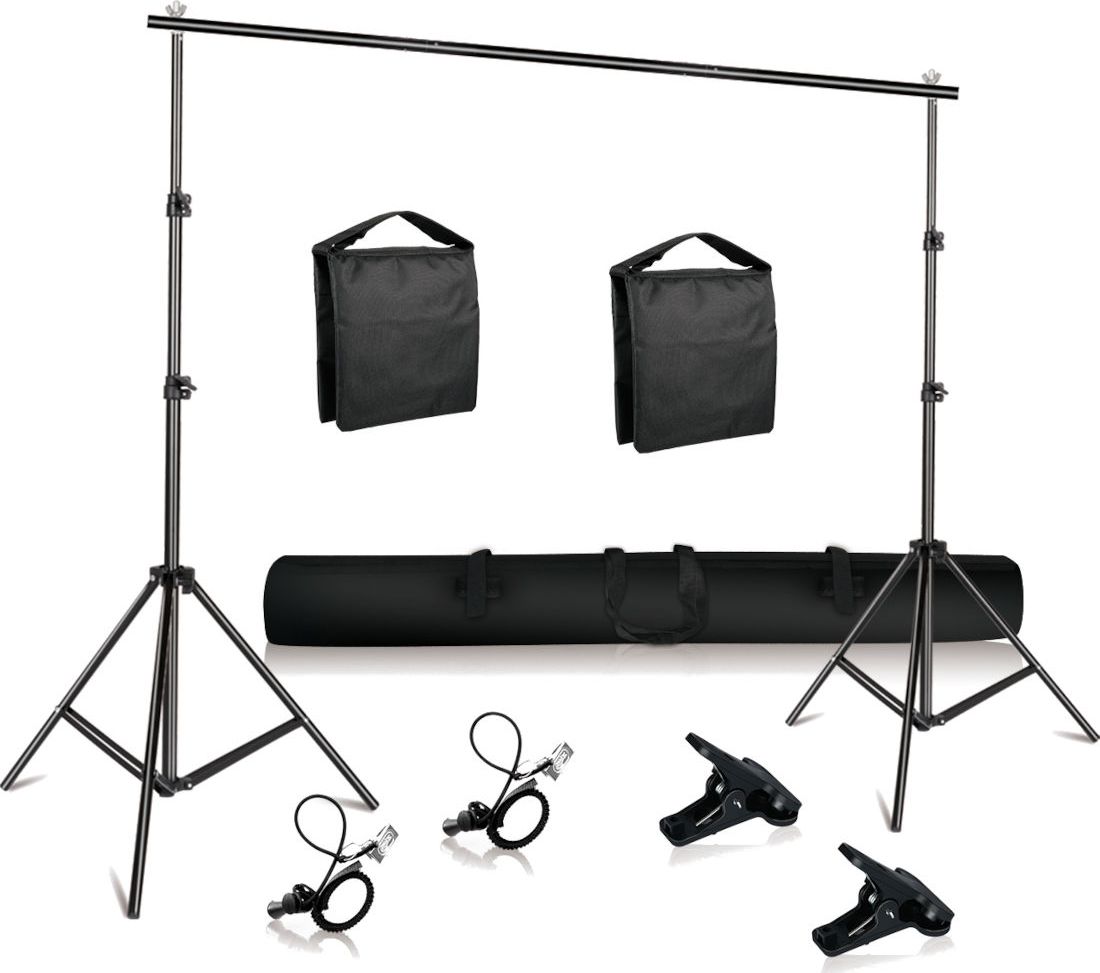 Систем за позадина Mozos BACKGROUND KIT, телескопски, челична конструкција, црн