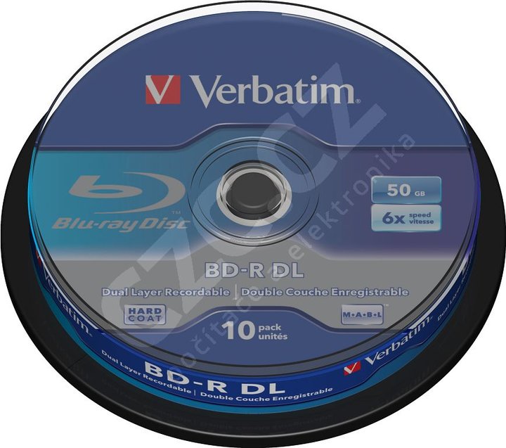 Disqe Verbatim BD-R DL, 6x, 50GB, 10 copë
