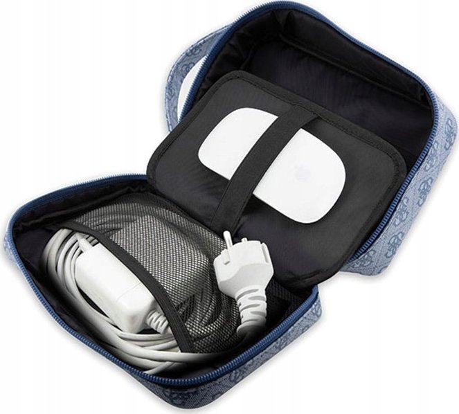 Organizues aksesorësh Guess 4G Printed Stripes, me porta USB A, lëkurë eko, i shumëngjyrshëm