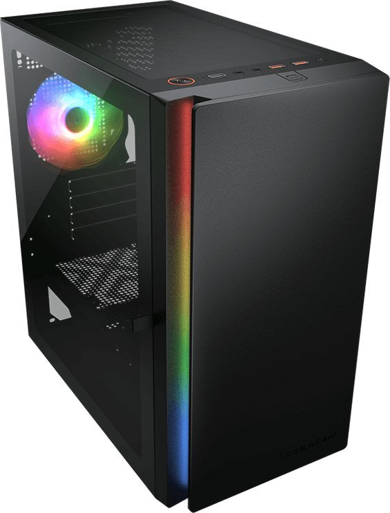 Kутии за PC Cougar Purity RGB CGR-5PC4B-RGB, мини куќиште, калено стаклено панели, ARGB, црна