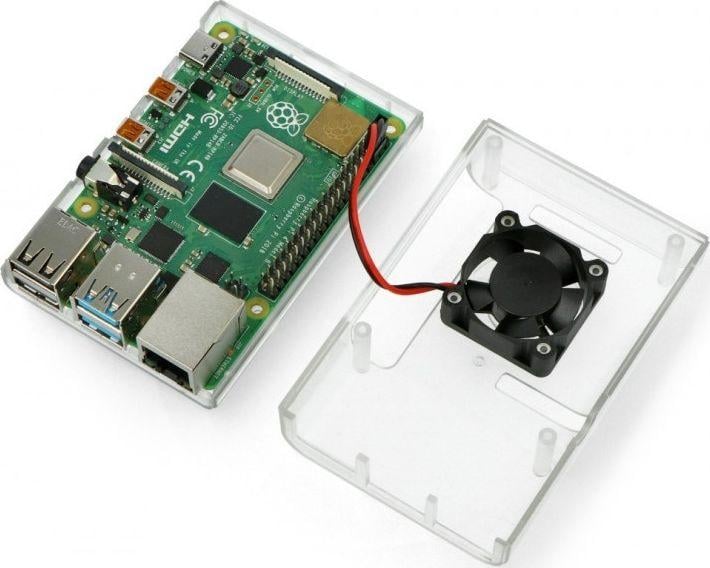 Kuti mbrojtëse JustPi Enclosure për Raspberry Pi 4B, me ventilator, e zezë