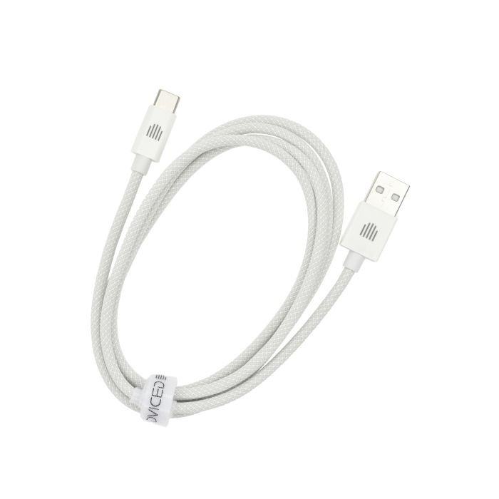 Dviced Cable USB-A To USB-C Nylon Textile 1,25M, White