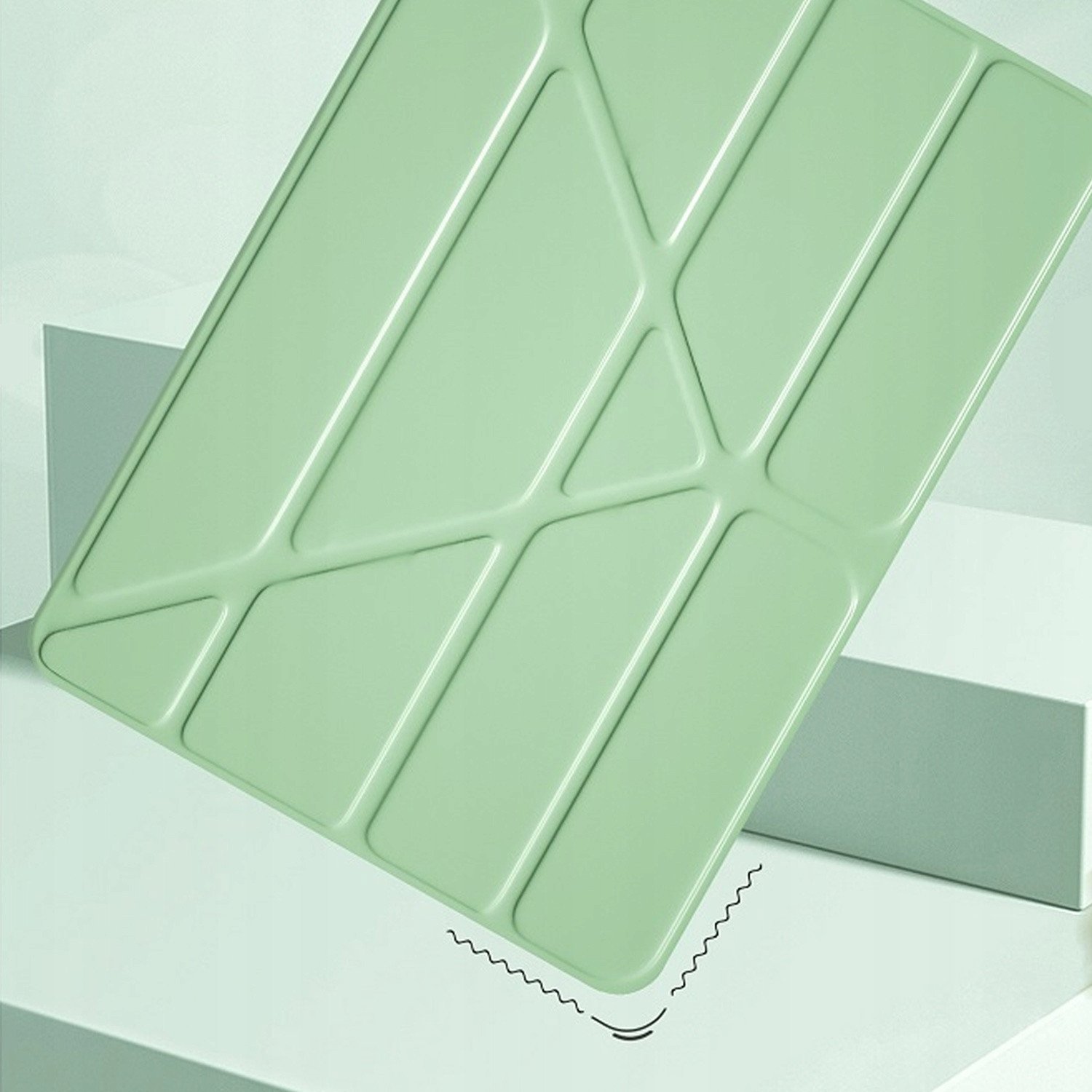 Mbrojtëse tablet për iPad Air 11 Gen 6, kapak trefish, lëkurë eko, jeshile