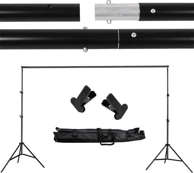 Систем за позадина Mozos BACKGROUND KIT, телескопски, челична конструкција, црн