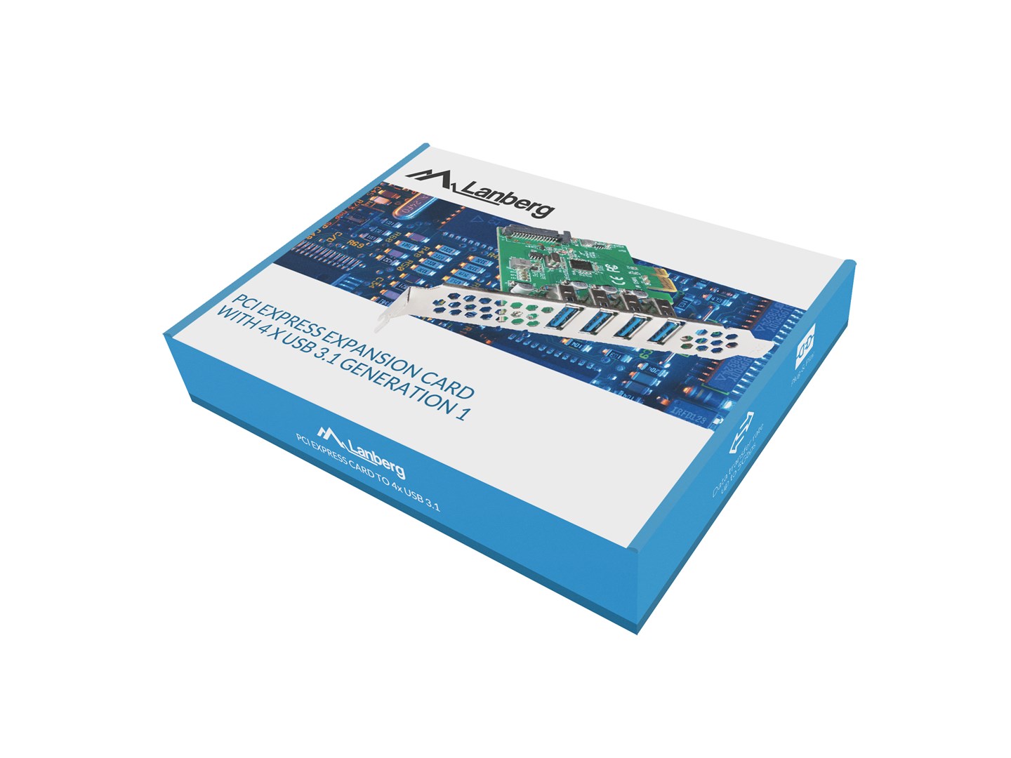 Kartë zgjerimi PCI Express Lanberg, 4x USB 3.1 Gen1, e zezë