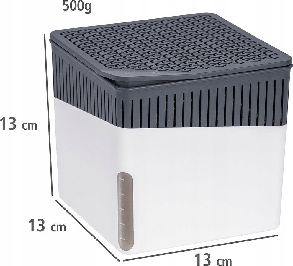 Одвлажнувач за просторија Wenko Cube 500 G, за 16 m², резервоар 0.8 L, бел