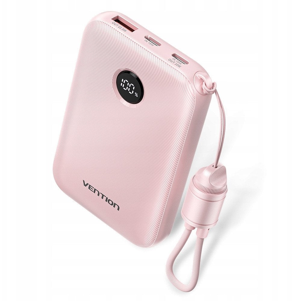 Powerbank Vention FKAP0 C, 10000mAh, 22.5W, rozë