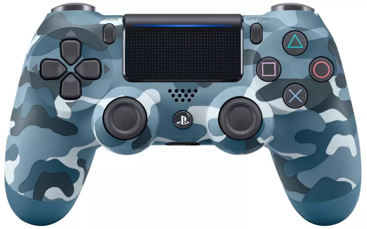 Gamepad Roger DualShock 4 v2 Camo Blue, wireless, për PS4 dhe PC, blu kamuflazh
