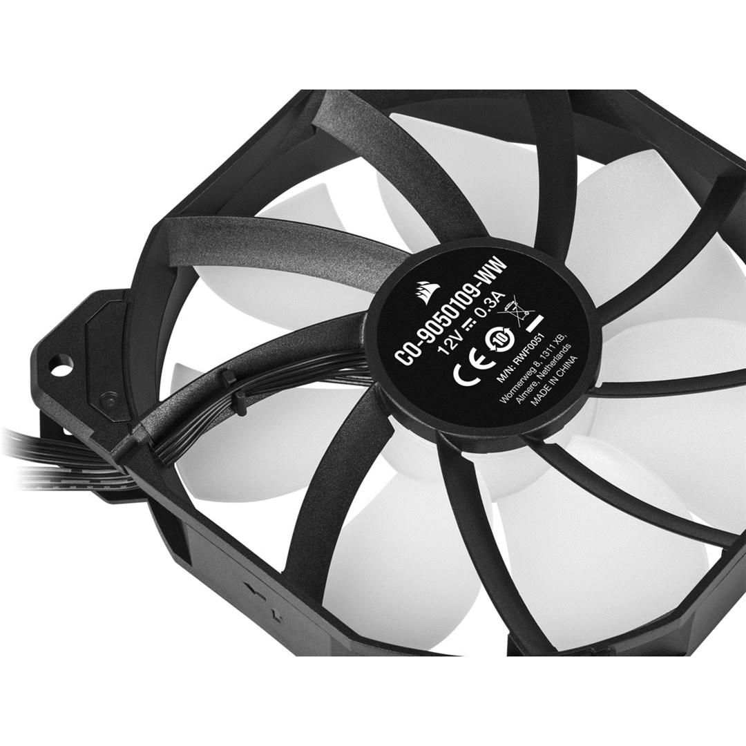Set ventilatorë CORSAIR iCUE SP120 RGB ELITE, 120mm, PWM, 1500 RPM, i zi