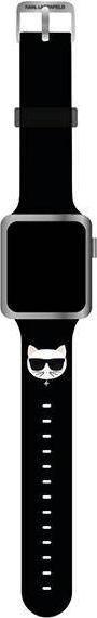 Rrip ore Karl Lagerfeld Silicone Choupette Heads, për Apple Watch 42 44 45mm, silikon, i zi