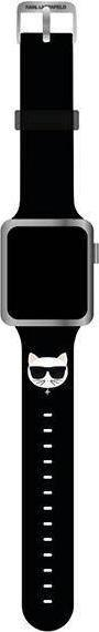Rrip ore Karl Lagerfeld Silicone Choupette Heads, për Apple Watch 42 44 45mm, silikon, i zi