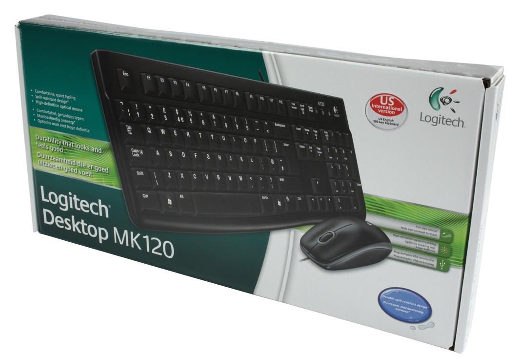 Set tastierë dhe maus Logitech MK120, USB, 1000 dpi, i zi