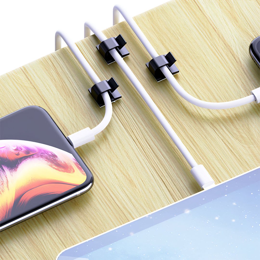 Set organizues kabllosh Mozos CM-SET, tub fleksibël, kapëse Velcro, i zi