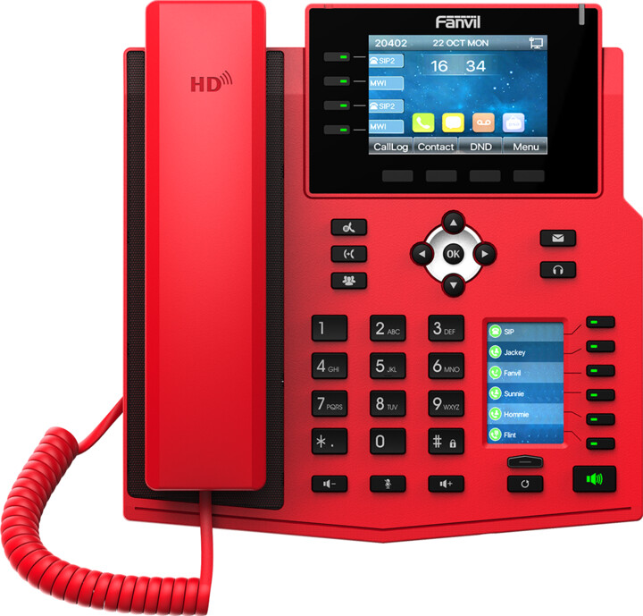 Telefon FANVIL X5U-R SIP, i kuq