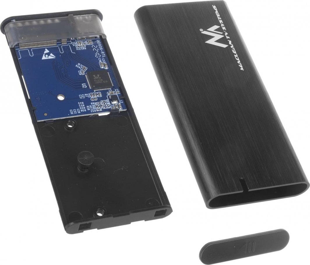 Kuti e jashtme për SSD M.2 Maclean Pocket MCE443, NVMe PCIe dhe SATA NGFF, USB 3.1, alumin