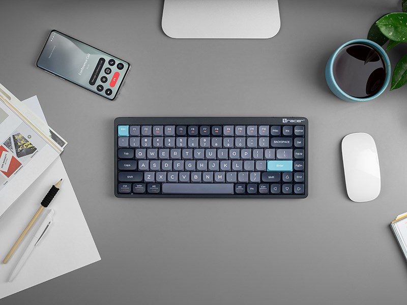 Tastierë mekanike Gaming Tracer FINA 84, USB, RGB, e bardhë