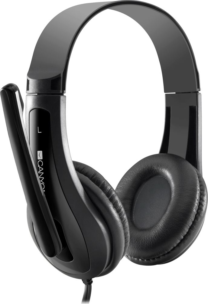 Жичани слушалки Canyon HSC-1, за повици и музика, црни