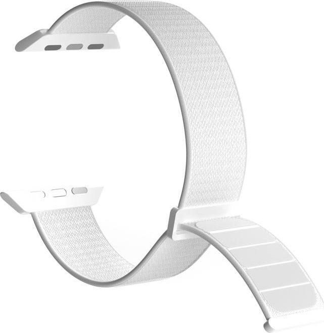 Rrip ore Puro Nylon Sport për Apple Watch 4 5 6 7 SE 8 Ultra, 44 45 49mm, i bardhë