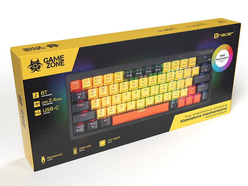 Tastierë mekanike Gaming Tracer GAMEZONE EVO2, USB, RGB, e bardhë