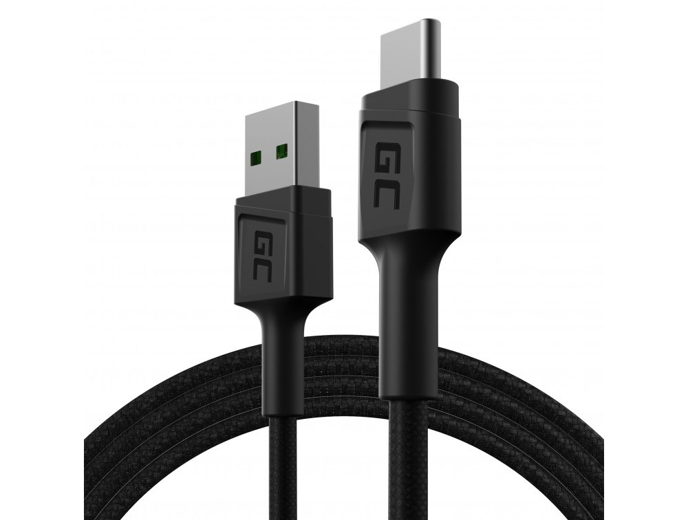 Kabllo Green Cell KABGC22, USB në USB-C, 120cm, e zezë