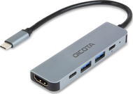 Hub USB Dicota USB C 5 in 1, HDMI 4K, PD 100W, argjend