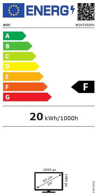 Monitor AOC M2470SWH, 23.6", FHD, 60Hz, i zi