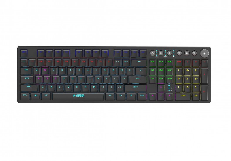 Tastierë mekanike universale iBOX AURORA K-6, RF Wireless + Bluetooth, RGB, e zezë