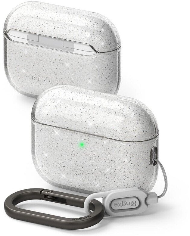 Заштитна маска Ringke Air Series за AirPods Pro 3, флексибилна TPU, Glitter Clear, проѕирна