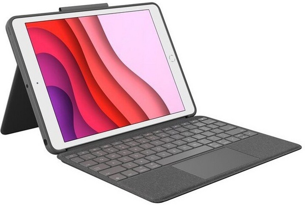 Mbrojtëse Logitech Combo Touch me tastierë për Apple iPad (gjenerata 7-të, 8-të), UK, e zezë