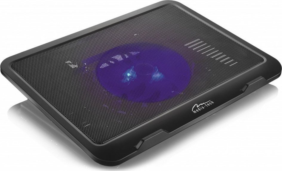 Mbajtëse ftohëse laptopi Media-Tech MT2660, ventilator me ndriçim, USB, e zezë