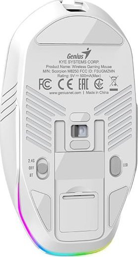 Mouse wireless Genius GX Gaming Scorpion M8250 AI, 3200 DPI, RGB, i bardhë