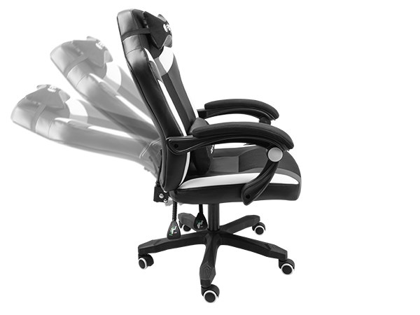 Karrige lojërash Fury Avenger M+, 150 kg, e zezë/e bardhë