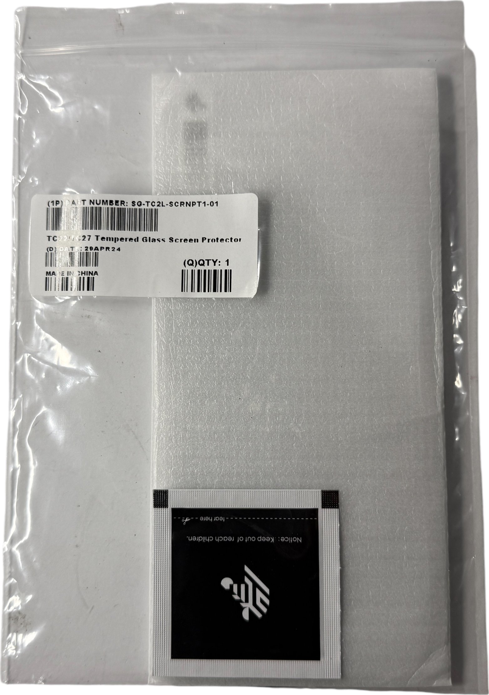 Заштитно стакло Zebra SG TC2L SCRNPT1 01, за TC22 TC27, Gorilla Glass, транспарентно