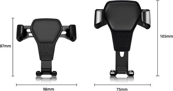 Држач за телефон за автомобил Vega Gravity 025314, за решетка за воздух, ротација 360°, црн алуминиум