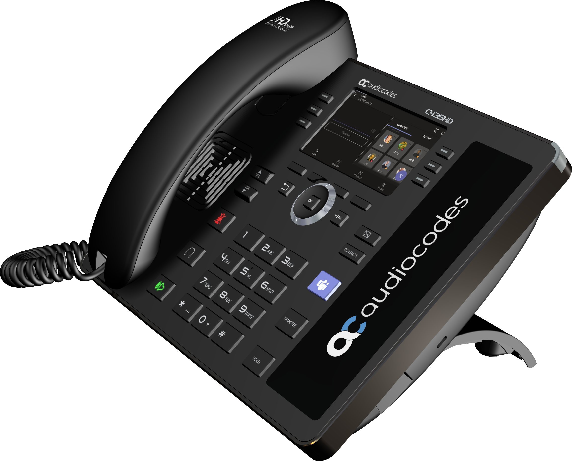 Telefoni IP AudioCodes TEAMS C435HD R, ekran 4.3", PoE, i zi