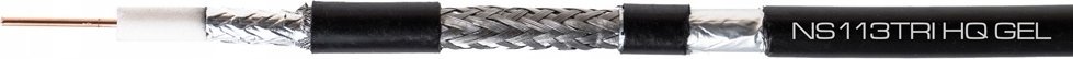Коаксијален кабел RG6 113 Cu PE Gel, Trishield, 300m, црн