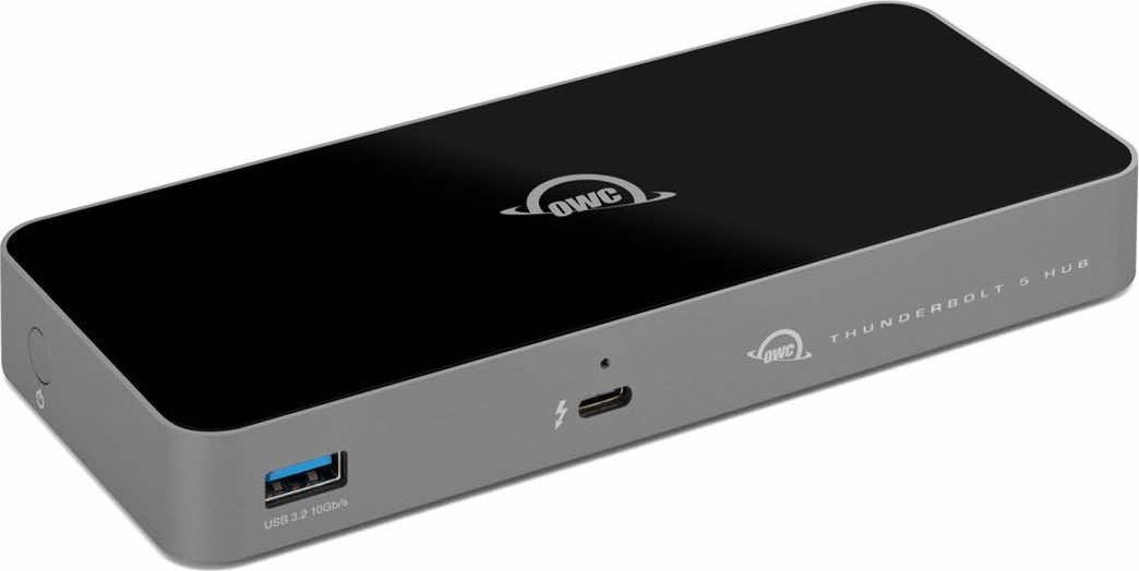 Hub OWC Thunderbolt 5, 3 porta Thunderbolt, 2 porta USB A, gri