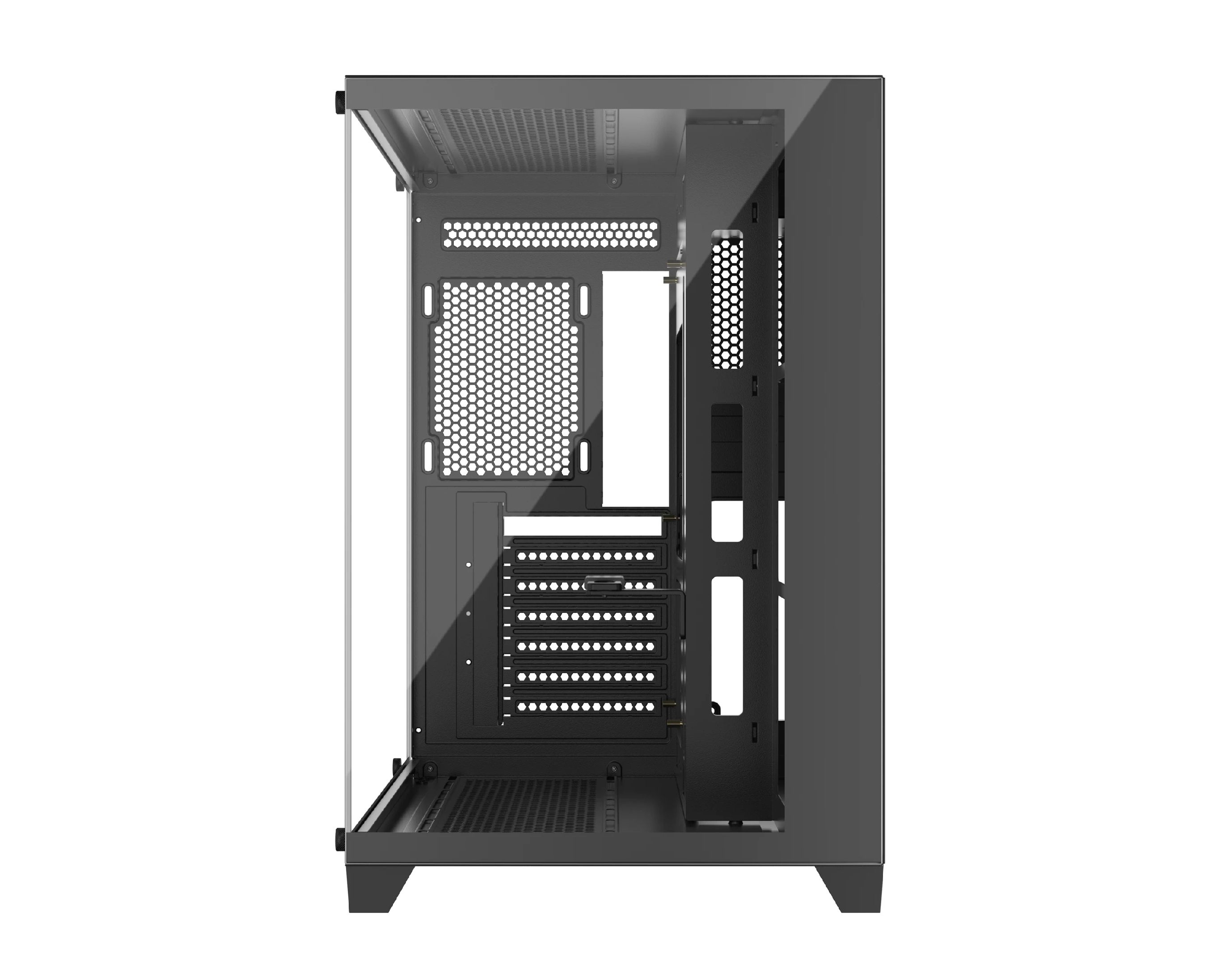 Kasa kompjuteri 1stPlayer MEGAVIEW MV8, ATX Middle Tower, xham i temperuar, e zezë