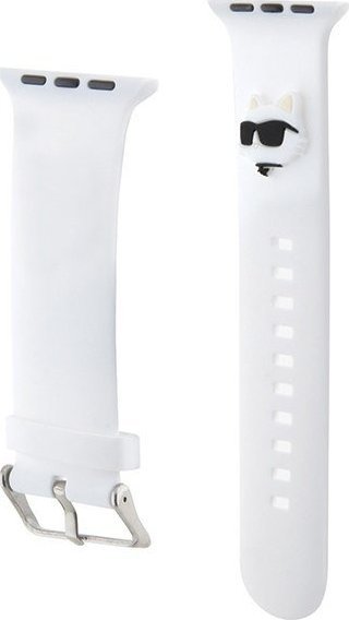 Ремче Karl Lagerfeld Rubber NFT Choupette, за Apple Watch 42 44 45mm и Ultra, бело