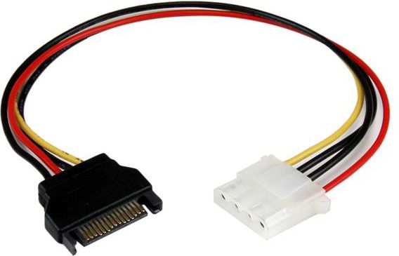 Kabllo StarTech Molex në SATA, 0.3m, shumëngjyrëshe