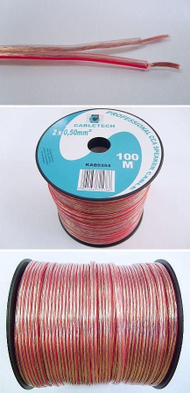 Kabëll altoparlantësh pa markë 2x1.5mm, 10m, transparent