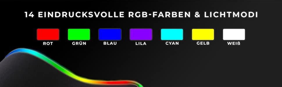 Mauspad gaming NOVA RGB, ndriçim RGB, bazë gome kundër rrëshqitjes, i zi