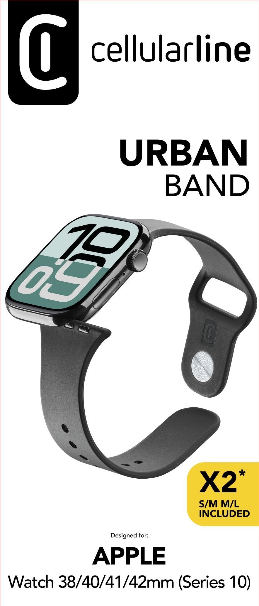 CELLULARLINE BAND APP.WATCH 38/40/41/42(SER.10)M BLACK