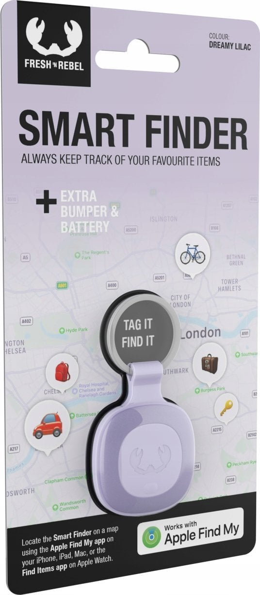 Gjetës inteligjent Fresh n Rebel Smart Finder Tag, Apple Find My, IP67, vjollcë Dreamy Lilac