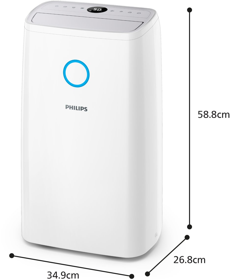 Одвлажнувач Philips DE3306/11 Series 3000, 34.3 L на ден, резервоар 4 L, бел