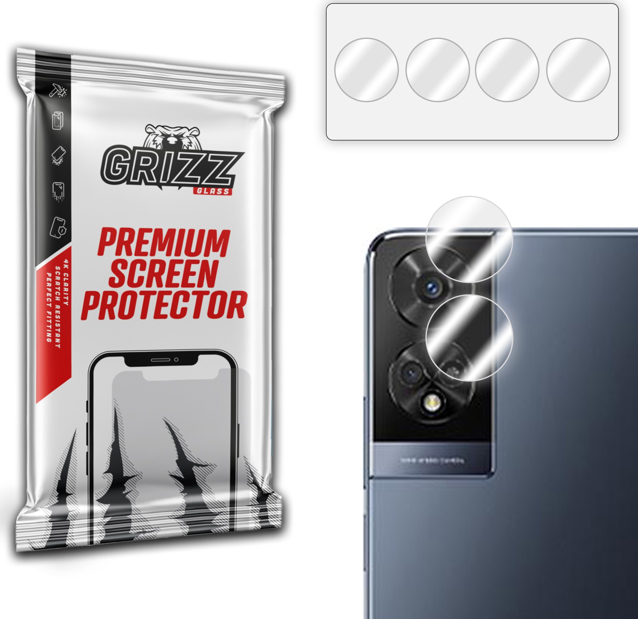 Xham mbrojtës kamerë 2 copë për TCL 50 XE NxtPaper, hibrid, transparent