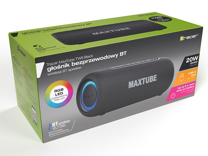 Звучник Bluetooth Tracers MaxTube 20W TWS TRAGLO47358