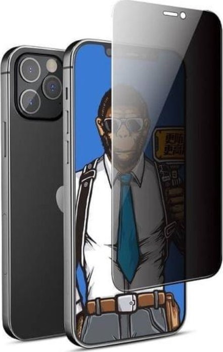 Xham mbrojtës Blueo Mr. Monkey Glass, për iPhone 16 Pro Max, Strong Privacy, i zi